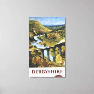 Monsal Dale, Train and Viaduct British Rail Canvas Print