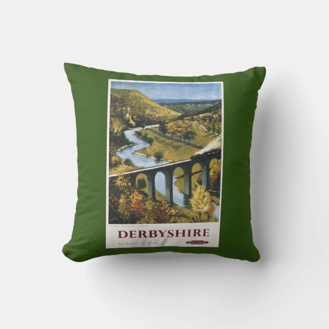 Monsal Dale, Train and Viaduct British Rail Cushion (Front)