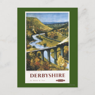 Monsal Dale, Train and Viaduct British Rail Postcard