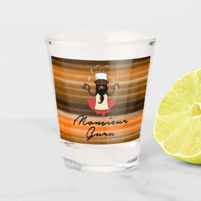 Monsieur Guru 4 Shot Glass (Front)