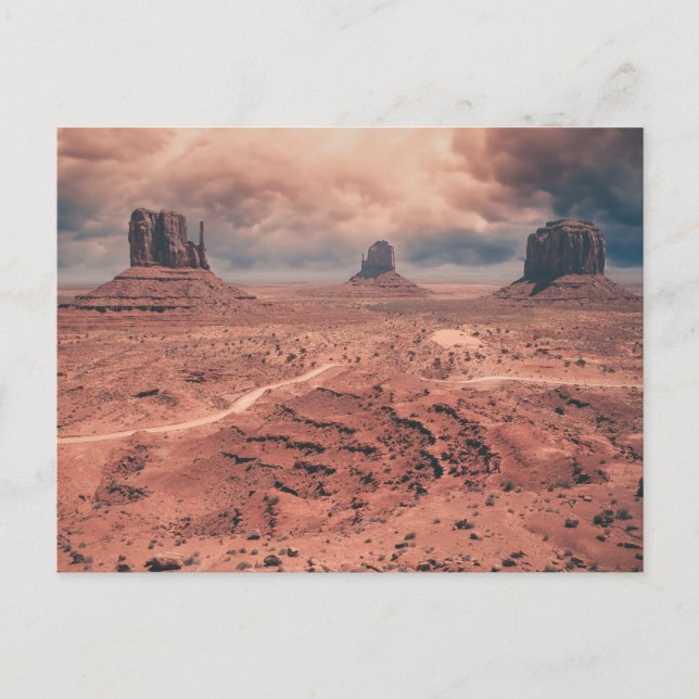 Monsoon Clouds in Monument Valley Postcard (Front)
