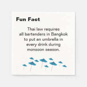 Monsoon Umbrella Fun Fact cocktail napkin