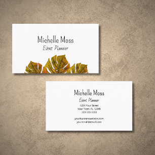 Monstara Tropical Foliage Palm Leaves Elegant Business Card