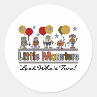 Monster 2nd Birthday Classic Round Sticker