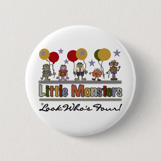 Monster 4th Birthday Tshirts and Gifts 6 Cm Round Badge
