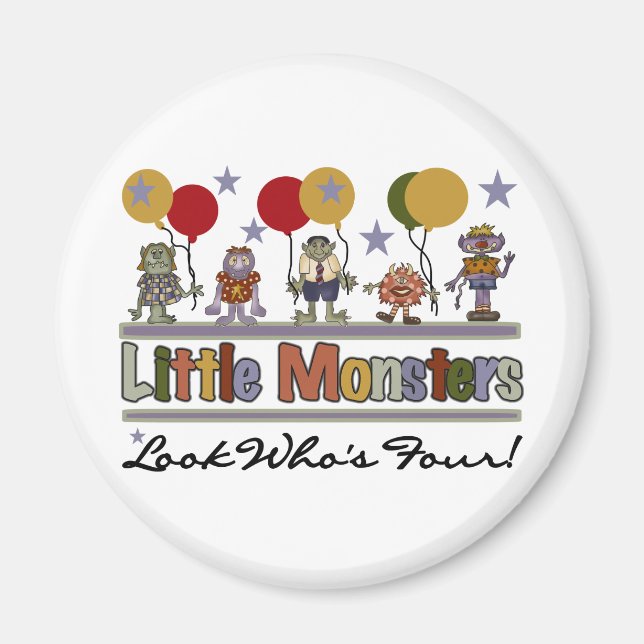 Monster 4th Birthday Tshirts and Gifts Magnet (Front)