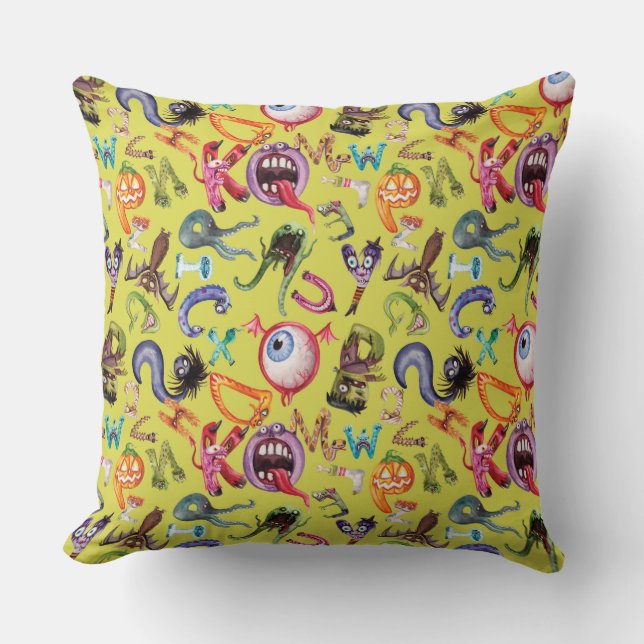 Monster alphabet kid's pattern cushion (Front)
