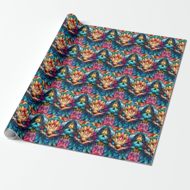 Monster Art Wrapping Paper (Unrolled)
