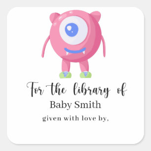 Monster - Baby Shower Library Square Sticker