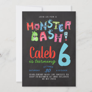 Monster Bash Birthday Invitation