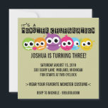 Monster Bash Birthday Party Invitations<br><div class="desc">This silly monster invitation is totally customisable by you - just change the template text to your child's party info and background colours to your liking and you're done! If you need help,  just click on the contact link above to send the designer a message.</div>