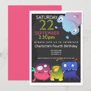 Monster Bash Birthday Party Personalised Invitation