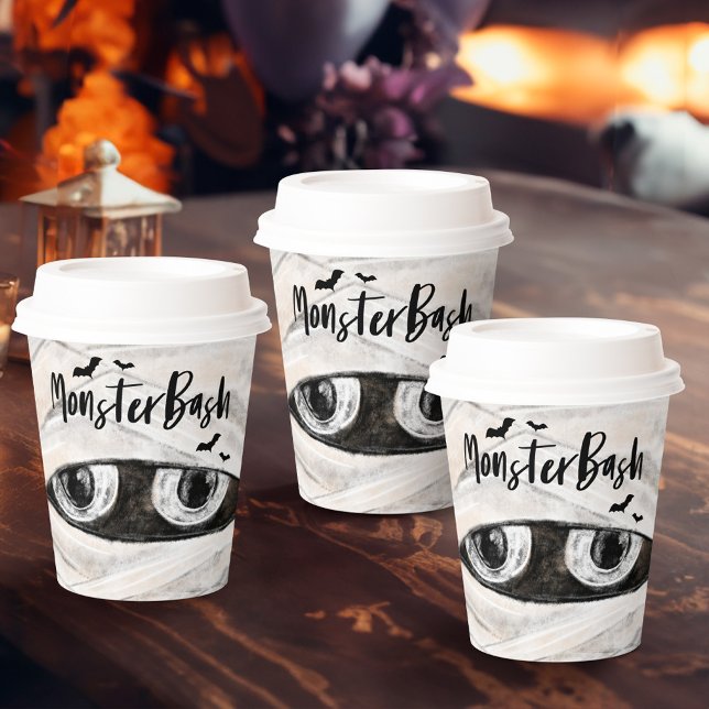 Monster Bash Fun Spooky Mummy Halloween Party Paper Cups (Monster Bash Fun Spooky Mummy Halloween Party Paper Cups)