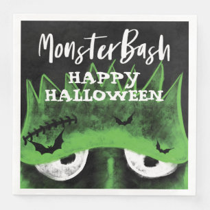 Monster Bash   Spooky Frankenstein Halloween Party Napkin