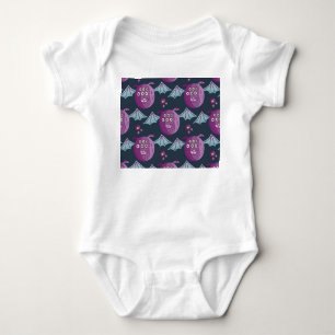 Monster Bats: Cute Cartoon Vintage Baby Bodysuit