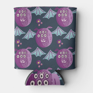 Monster Bats: Cute Cartoon Vintage Can Cooler