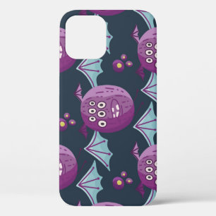 Monster Bats: Cute Cartoon Vintage iPhone 12 Case