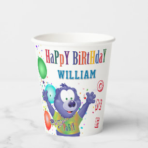 Monster Bear Kids Birthday Party Paper Cups