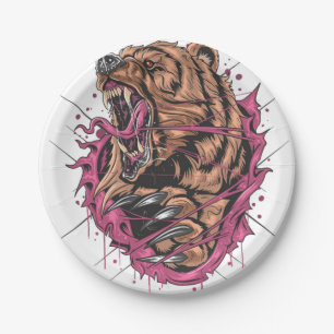 monster bear paper plate
