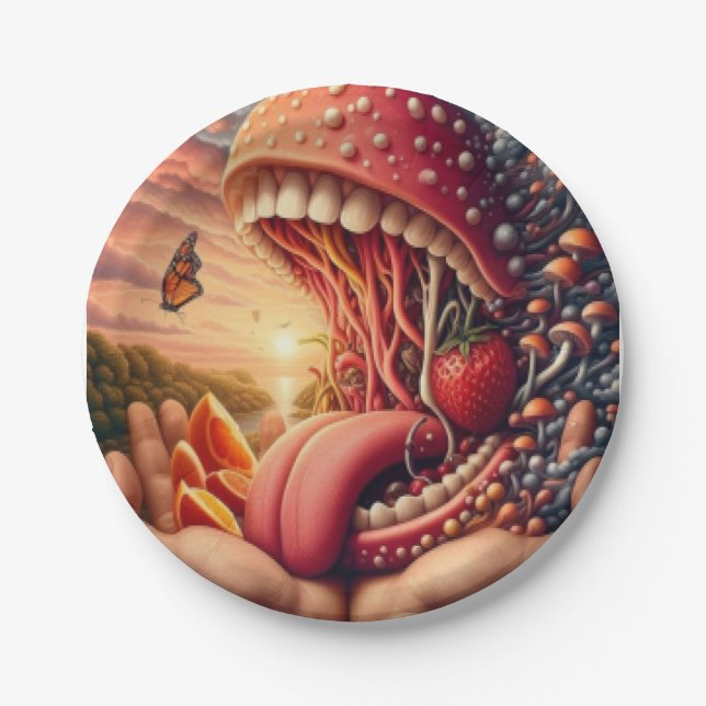 Monster Big mouth  Paper Plate (Front)