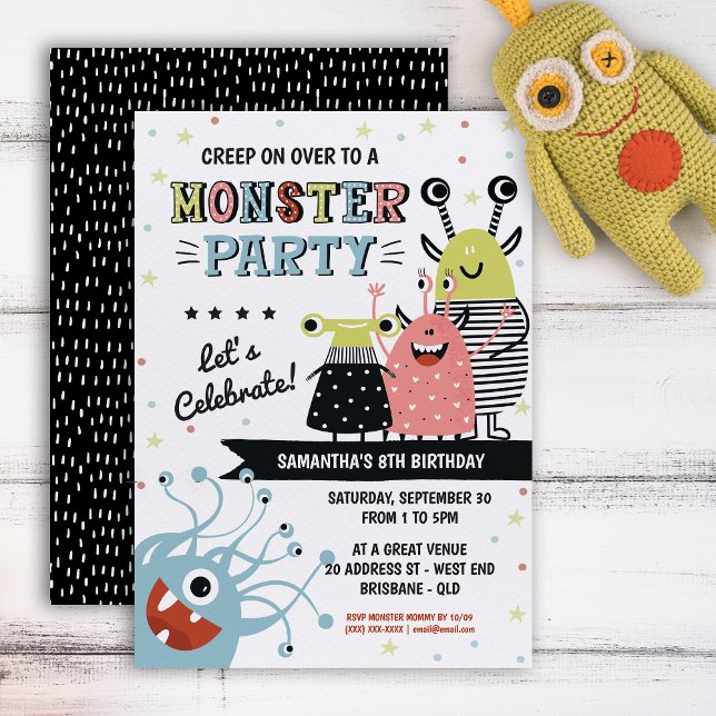 Monster Birthday Invitation (Your little one will be in for a monster of a celebration with this creative invitation.)