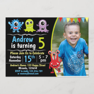 Monster birthday invitation,Cute moster invite