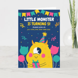 Monster birthday Invitation, Halloween Birthday Invitation