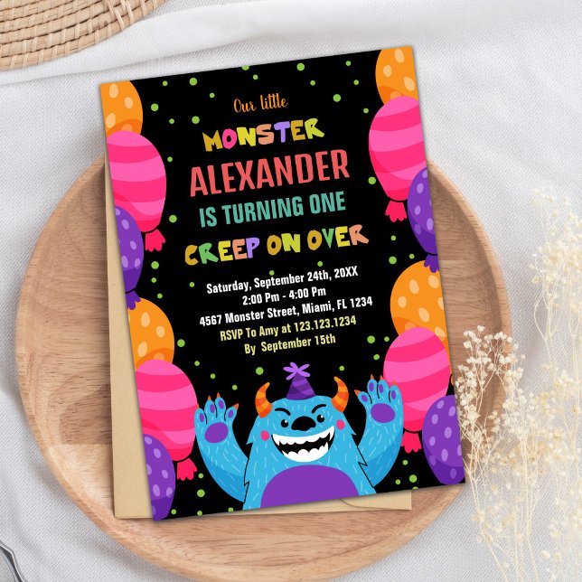 Monster Birthday Invitations Colour Ballons (Monster Birthday Invitations Colour Ballons)