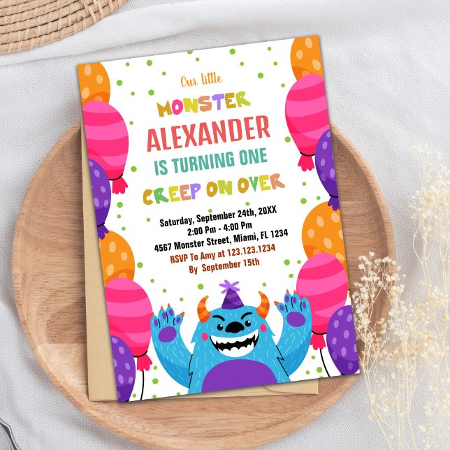Monster Birthday Invitations Colour Ballons (Monster Birthday Invitations Colour Ballons)