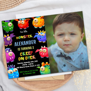 Monster Birthday Invitations, Fly Monsters photo Invitation
