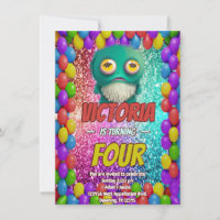 Monster birthday invite for kids