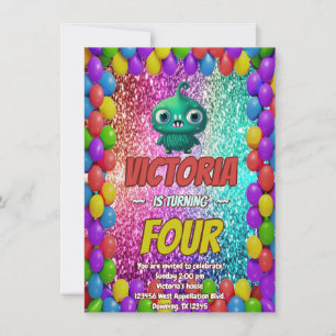 Monster birthday invite for kids