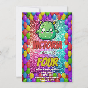 Monster birthday invite for kids
