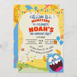Monster Birthday Party for All Ages  Invitation