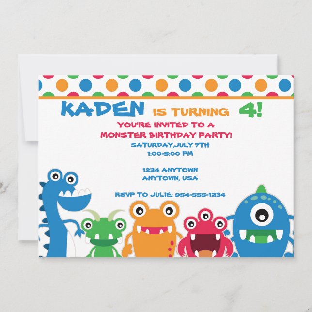 Monster Birthday Party Invitation (Front)
