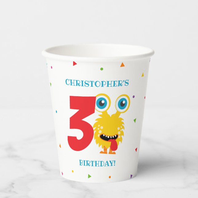 Monster Birthday Party Paper cup (Front)
