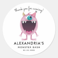 Monster Birthday Party Pink Favour