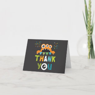 Monster Birthday Party Thank You Cards