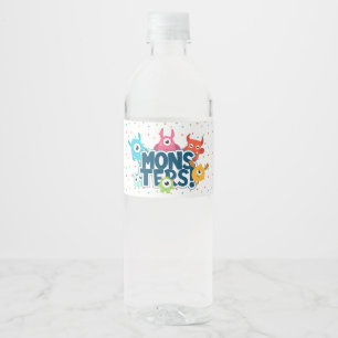 Monster Birthday Party Water Bottle Label