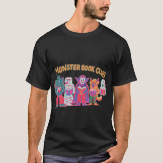 Monster Book Club Retro 70s Halloween Bookworm T-Shirt