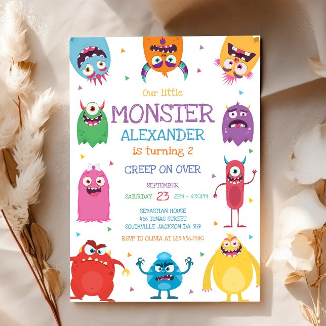 Monster Boy Birthday Invitation (Creator Uploaded)