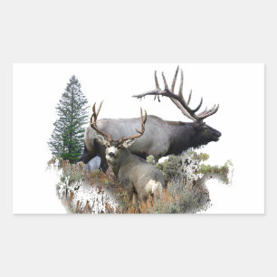 Monster bull trophy buck rectangular sticker