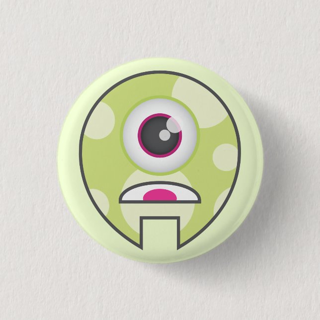 Monster Button: Cyclops 3 Cm Round Badge (Front)