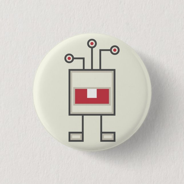 Monster Button: Robot 3 Cm Round Badge (Front)