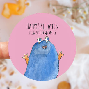 Monster Candy Happy Halloween Classic Round Sticker
