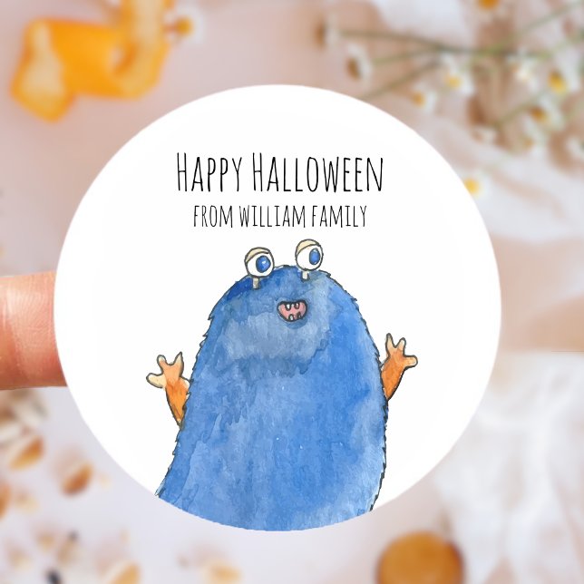 Monster Candy Happy Halloween  Classic Round Sticker (Monster Candy Happy Halloween Classic Round Sticker)
