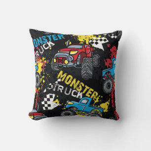 Monster Car: Abstract Childish Pattern Cushion