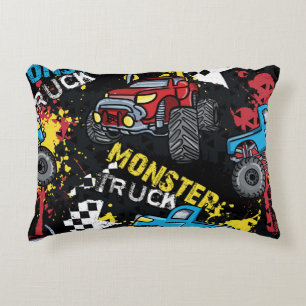 Monster Car: Abstract Childish Pattern Decorative Cushion