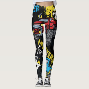 Monster Car: Abstract Childish Pattern Leggings