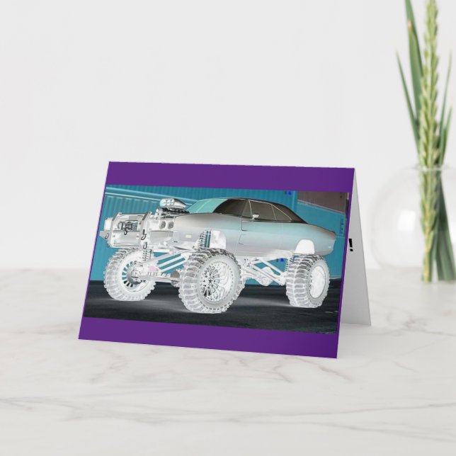 MONSTER CAR BIRTHDAY CARDS (Front)